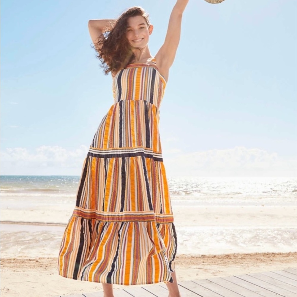 Loft striped tiered maxi dress